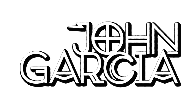 Band logo John Garcia - white font-colour - transparent background