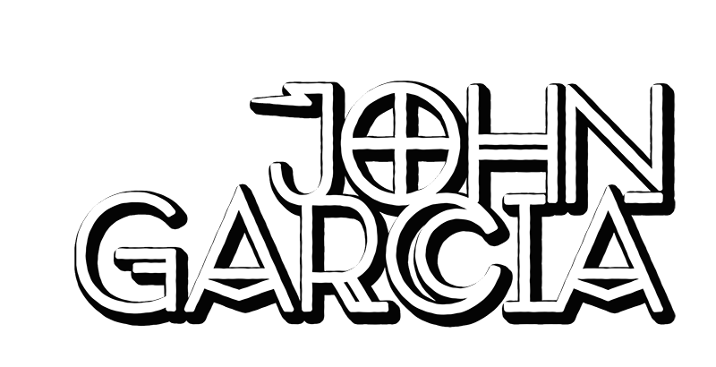 Band logo John Garcia - white font-colour - transparent background