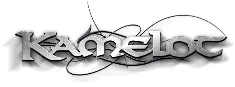 Band logo Kamelot - white font-colour - grey background