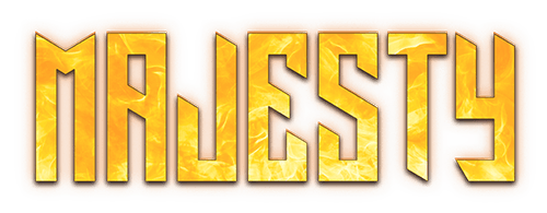 Band logo Majesty - golden-shining logo - transparent background