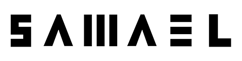 Band logo Samael - black font-colour - transparent background