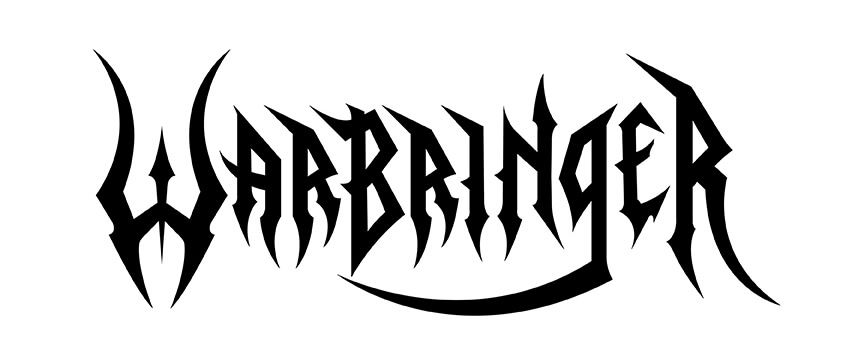Band logo Warbringer black font-colour white background