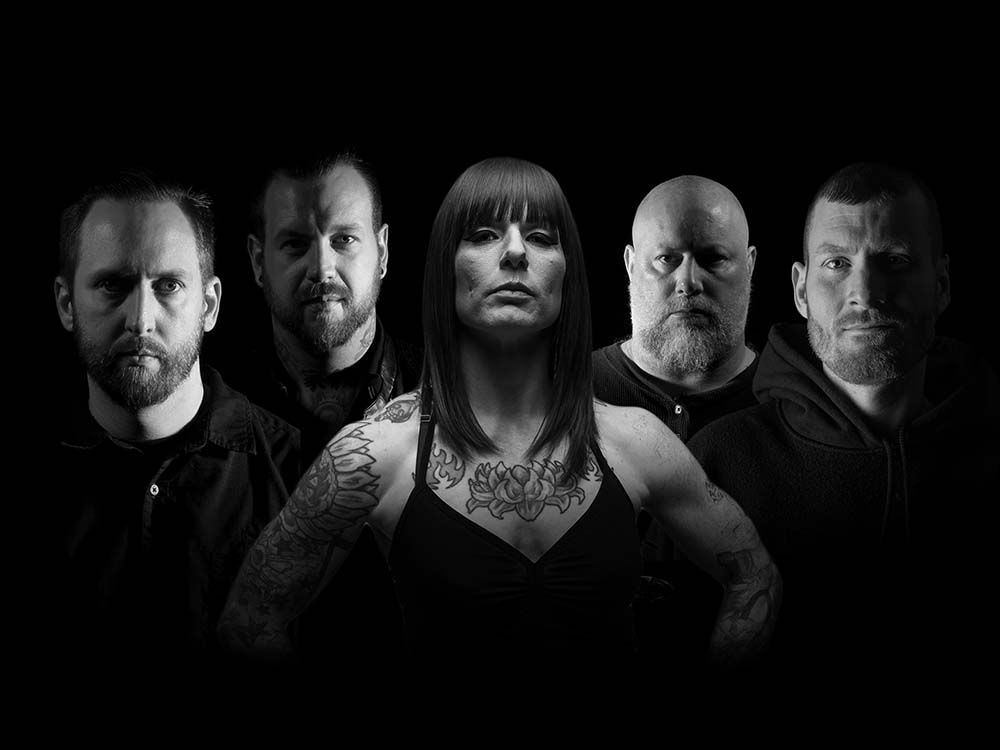 Walls Of Jericho - female fronted American Metalcore Band - Black and White