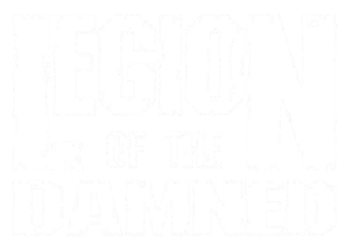 Band logo Legion Of The Damned - white-filled version - transparent background 