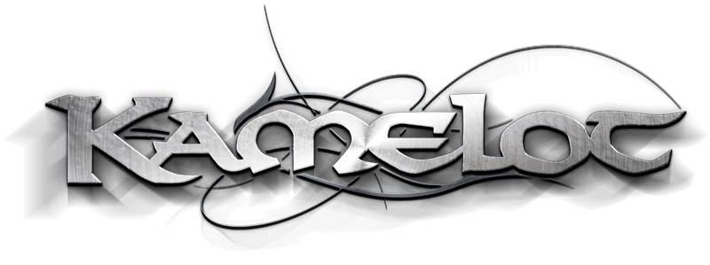 Band logo Kamelot - white font-colour - grey background
