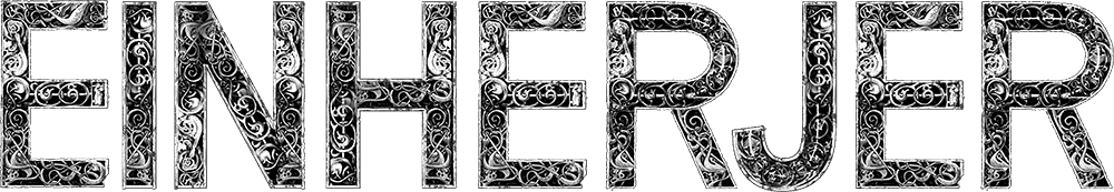 Band logo EInherjer - black and white font-colour - transparent background
