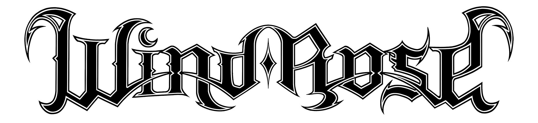 Band logo Wind Rose - black font-colour - transparent background