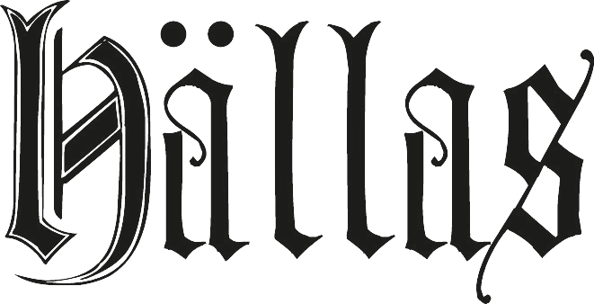 Band logo Haellas - black font-colour, transparent background