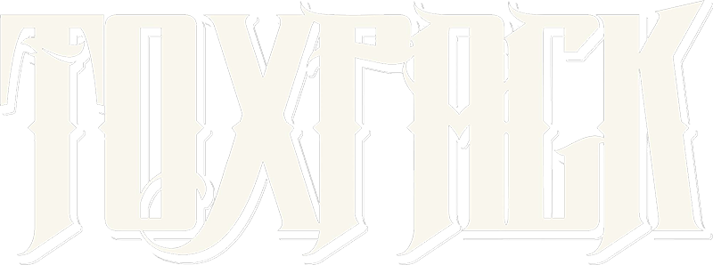 Band logo Toxpack - white font-colour - transparent background