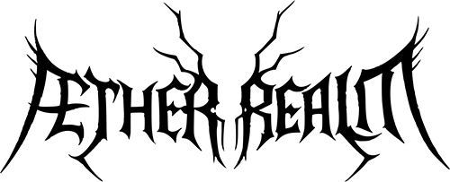 Band Logo Aether Realm - black font-color, transparent background
