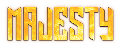 Band logo Majesty - golden-shining logo - transparent background