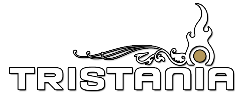 Band logo Tristania - white font-colour - grey background