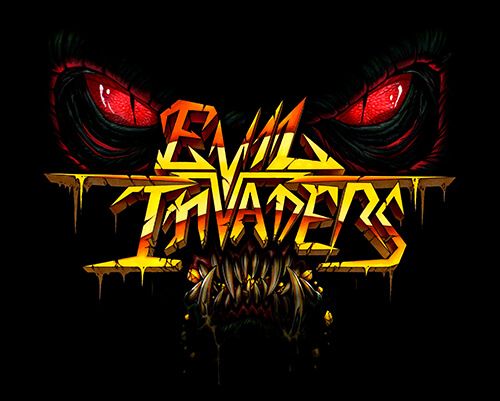 Band logo Evil Invaders - logo with reptile head - black background